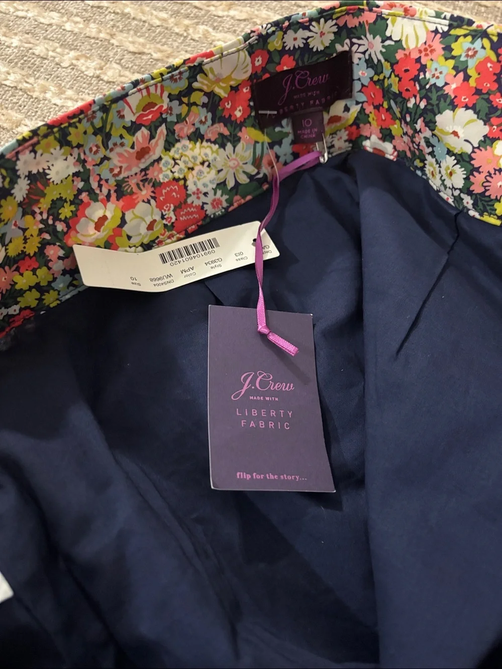 J. Crew x Liberty Tie-waist Short Thorpe Floral Women Romantic Preppy Sz 10 NWT